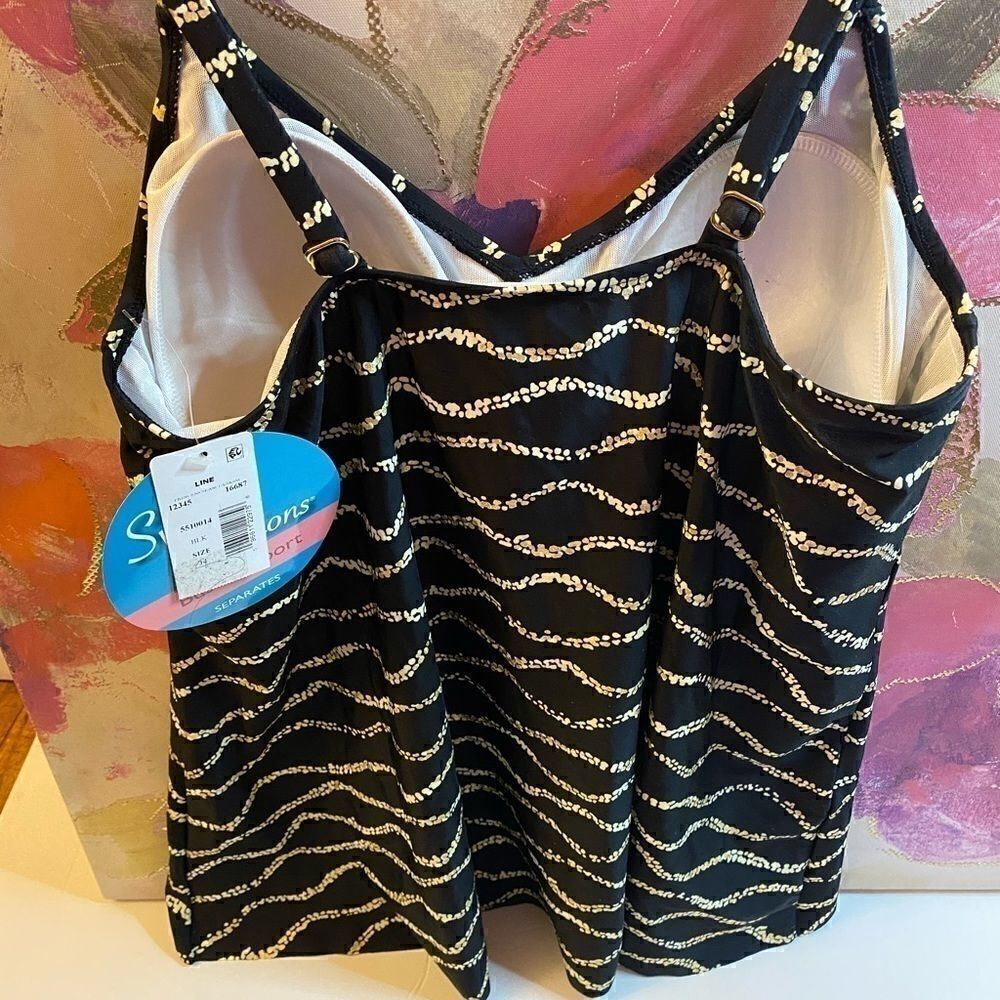 🎀Swim solutions chain print wire free tankini Top - Picture 5 of 8